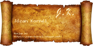 Józan Kornél névjegykártya