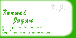 kornel jozan business card