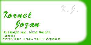 kornel jozan business card